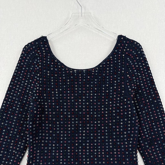 DOEN Dress Womens Large Navy Blue Solandis Knitted Beaded Mini Short NWT - Picture 6 of 16